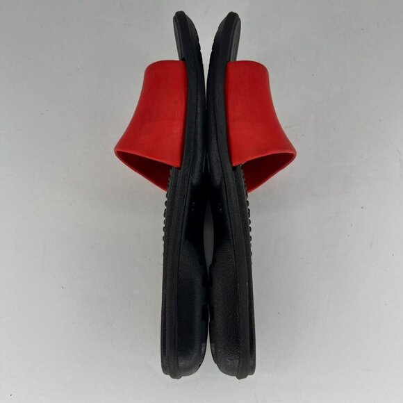 Okabashi Every Day Womens Black Red Sandals Slip On Flip Flops Size Small - Picture 6 of 9